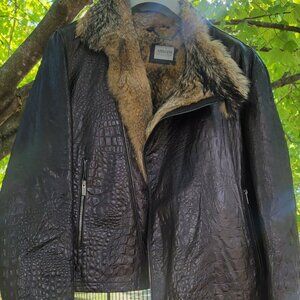 Like New Armani Collezioni Jacket Lambskin and Fox Size 40